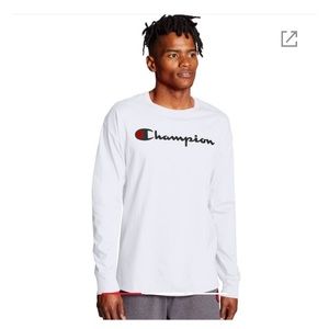 CHAMPION Classic Long-Sleeve Tee, Script Logo 2XL
